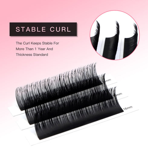 TDANCE Premium D Curl 0.03mm Thickness Semi Permanent Individual Eyelash Extensions in Mixed Lengths