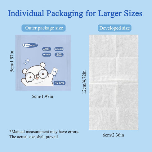 icepac 200 PCS) Anti-Fog Lens Wipes Pre-Moistened Anti-Fog Wipes| Glasses Cleaner Safely Cleans Glasses, Sunglasses