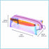 EzPacking Holographic Clear Makeup Pouch, Cute Iridescent Cosmetic Organizer, Transparent Zipper Bag for Purse (Lilac)