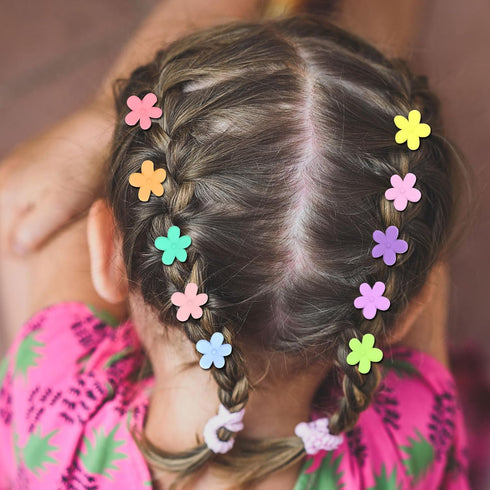 YISSION 80Pcs Mini Hair Clips - Small Flower & Tiny Butterfly Hair Accessories for Girls Women with Box, Random Pastel