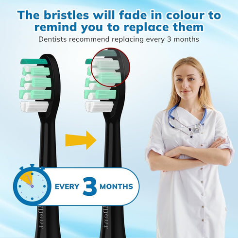 Sonicare16 Pack 4100 5100 6100 HX9023/65 Replacement Toothbrush Heads Compatible with Philips Soft Replacement Electric