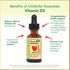 CHILDLIFE ESSENTIALS Vitamin D3 Drops for Kids, 500 IU per Drop, Natural Berry - 1 Fl Oz (Pack of 3)