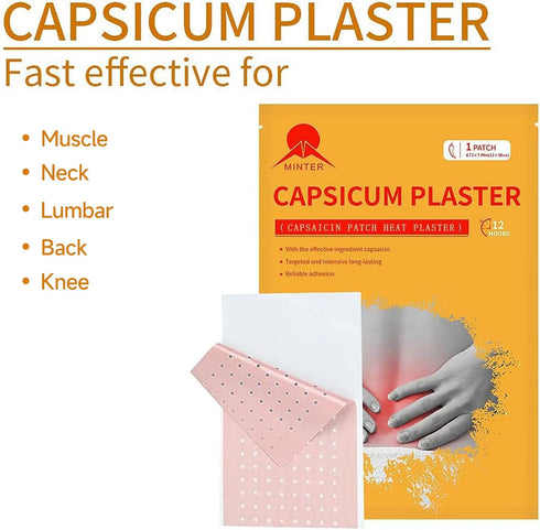 20 Pcs Capsicum Plaster Capsaicin Patch (7.09 * 4.72 in) for Heat Relief