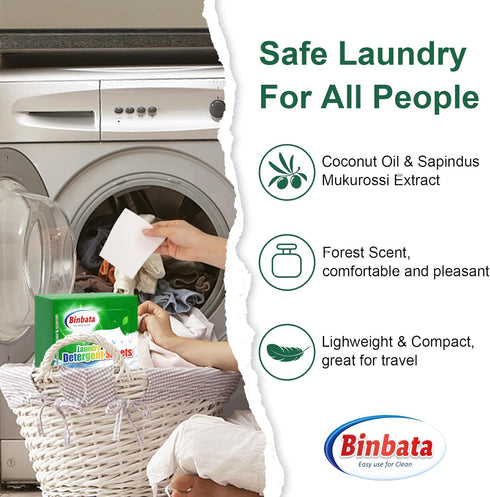 Laundry Detergent Sheets, Up To 128 Loads, Hypoallergenic Eco-Friendly Forest Scent, Biodegradable
