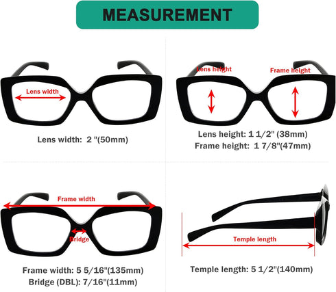 Eyekepper 4 Pack Reading Glasses for Women - Ladies Readers +1.75