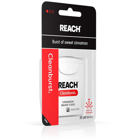 Reach Cleanburst Waxed Dental Floss, Cinnamon Flavored, 55 Yards, Oral Care