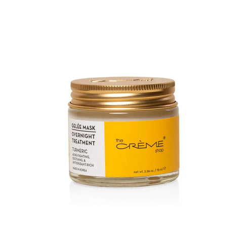 The Crème Shop Turmeric Gelée Overnight Face Mask, Korean Acne Treatment and Brightening Mask, 2.36oz
