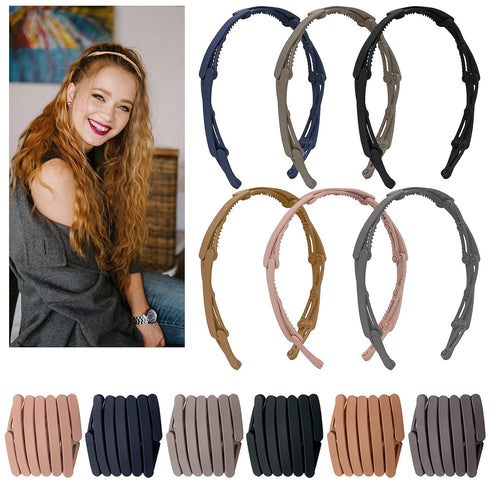KesaPlan 6PCS Retractable Pocket Hair Band, Spring Wavy Foldable Headband for Women, Compact Hair Accessories