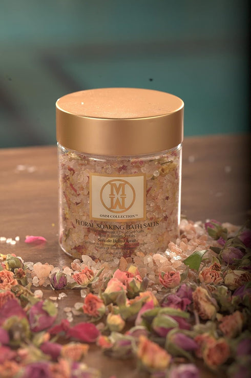 Natural Floral Soaking Bath Salt - Detox Body & Foot Soak with Rose & Jasmine Petals