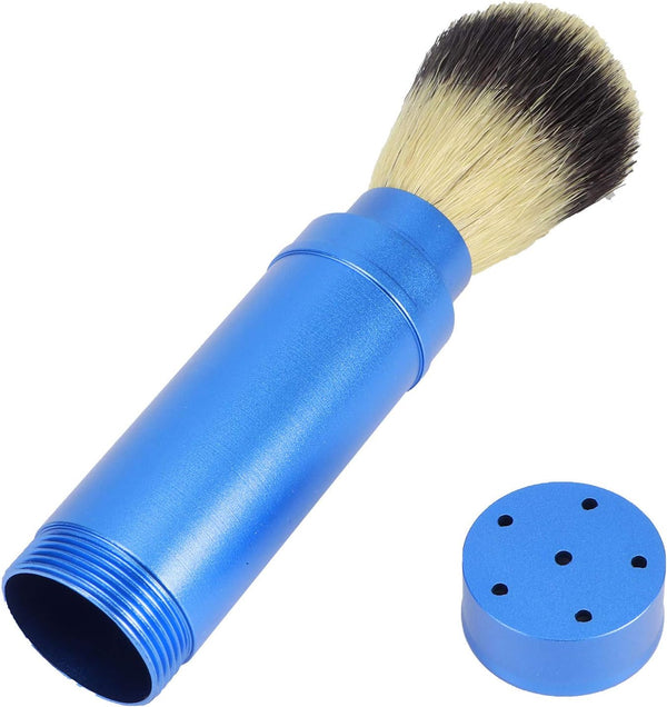Walfront Portable Shaving Brush, Men Travel Facial Foaming Grooming Tool with Aluminum Handle