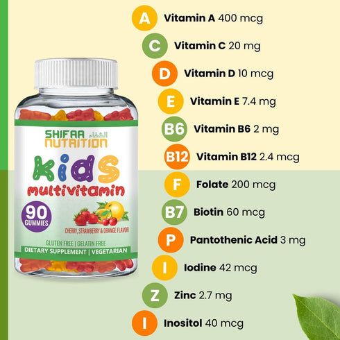 Halal Kids Multivitamin Gummies - 45-90 Days Supply with Essential Vitamins, Toddler Vitamins
