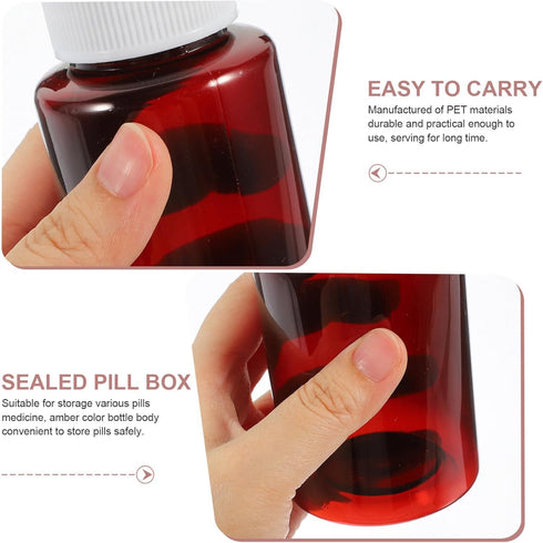 ULTECHNOVO Large Medicine Pill Bottles, Clear Plastic Medicine Bottle Empty Reagent Bottle Chemical Containers with