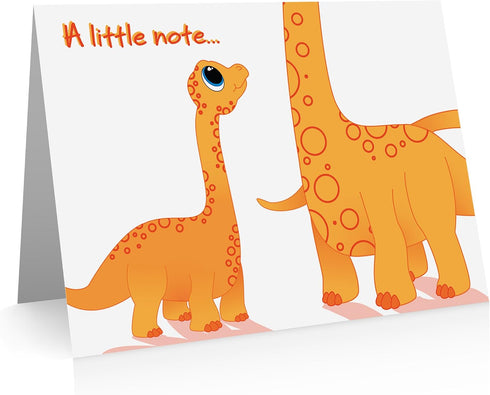 Little Notes by Comptime (24 Dinosaur Note Cards Foldover Cards and Envelopes) Kids Thank You Cards