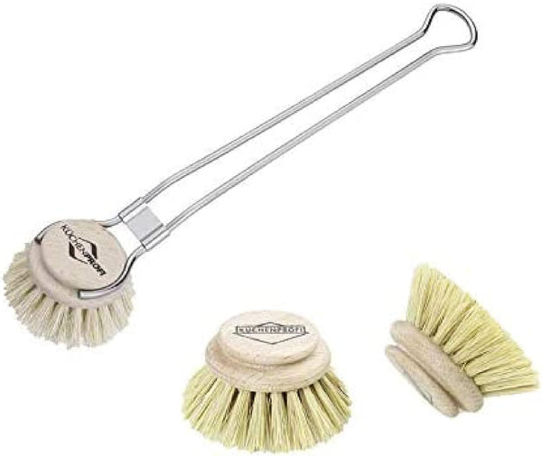 Kuchenprofi Classic Dishwashing Brush with 2-Pack Replacement Refill