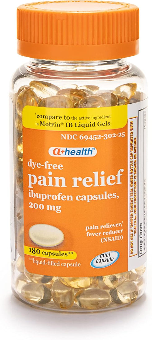 Dye-Free Ibuprofen 200 Mg Mini Softgels, Pain Reliever/Fever Reducer, 180 Count