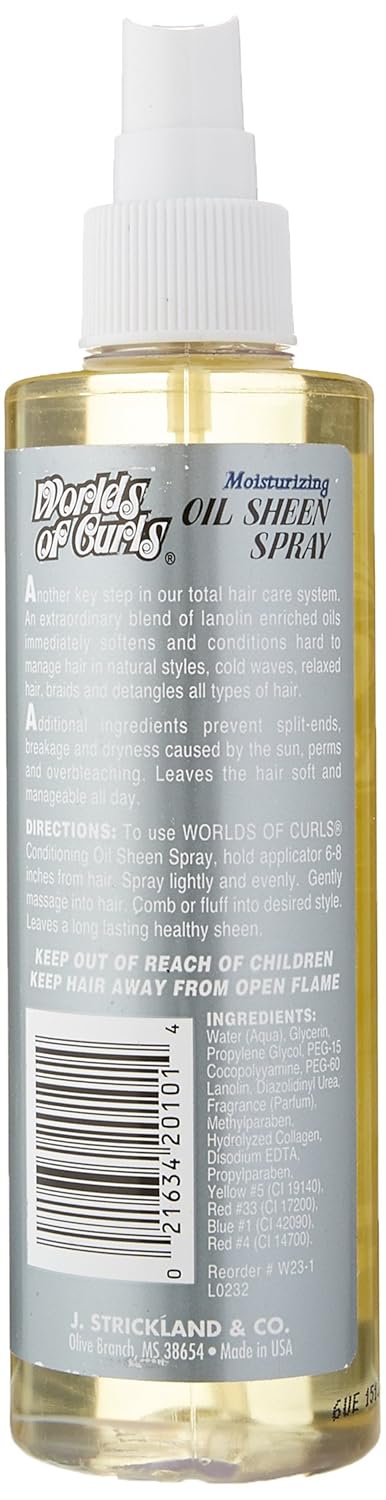 Worlds Of Curls Comb Out Conditioner & Oil Sheen Spray, Extra Dry Hair, 8 Oz