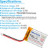 MakerHawk 3.7V 700mAh 603040 Ph1.25 (2 Lipo Battery Rechargeable Lithium Polymer Battery Micro Connector Integrated