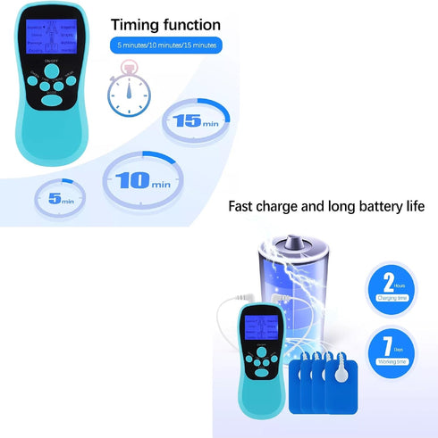 JSM020 8 4 Agam Mini Electronic Physiotherapy TENS Machine Massager with Modes and Pads (Rechargeable)