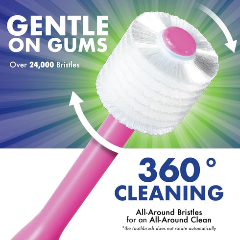 Brilliant Oral Care Baby Toothbrush, Soft Bristles, Pink, Ages 0-2 Years, 1 Pack