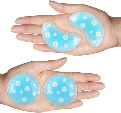 Gel Ice Pack Reusable Cooling Eye Pads and Under Patches, Hot Cold Treatment for Redness and Pain Relief