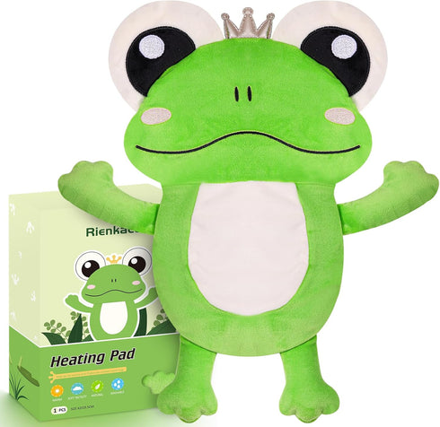 Microwave Heating Pad for Period & Cramps Pain Relief, Cute 16 × 12.6'' Microwavable Menstrual Cramp Relief Pad - Frog
