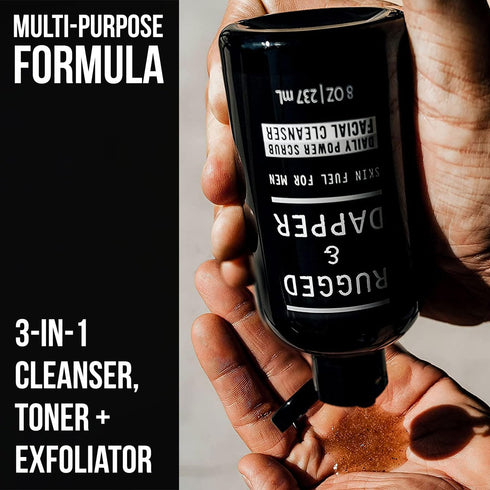 RUGGED & DAPPER - Daily Men's Face Wash + Scrub, 5 Month Supply, Deep Exfoliating Cleanser, Prevents Breakouts, Acne