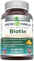 Amazing Formulas Biotin Fast Dissolving 10000MCG - 60 Tablets, Citrus Flavor, Non-GMO, Gluten-Free