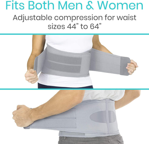 Vive Lower Back Support Brace for Men & Women, Dual Adjustable Lumbar Belt for Herniated Disc, Sciatica, Scoliosis Pain