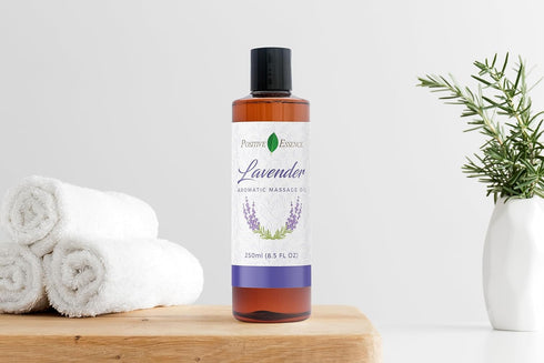 Lavender Massage Oil for Therapy, Body Lotion with Jojoba, Sweet Almond Oil, Vitamin E, and Pure Lavender