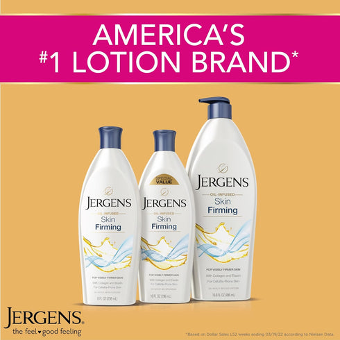 Jergens Skin Firming Body Lotion, Deep Moisturizer with Collagen and Elastin, 8 Ounces (Pk of 2)