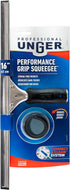 16" Performance Window & Glass Cleaning Squeegee with Replacement Rubber, Heavy Duty Streak-Free Cleaning Supplies