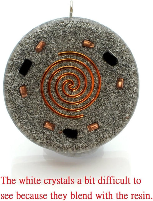 Metatron's Cube Merkaba 7 Chakras with Crystals Stones Orgone Pendant, 2.25 inch