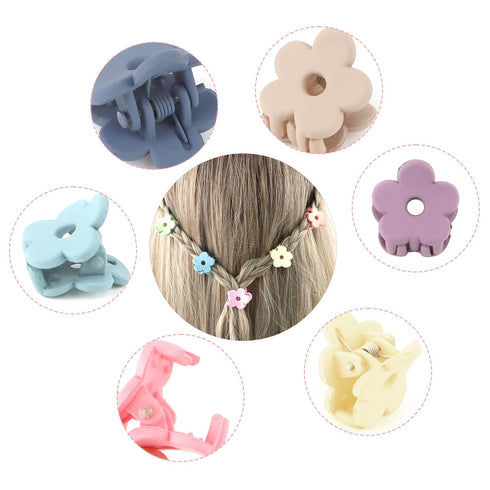 YISSION 20Pcs Mini Flower Hair Clips for Girls Women Small Flower Hair Claw Clips Cute Hair Clips with Box Package Colorful Hair Accessories for Girls Women (10 Colors)