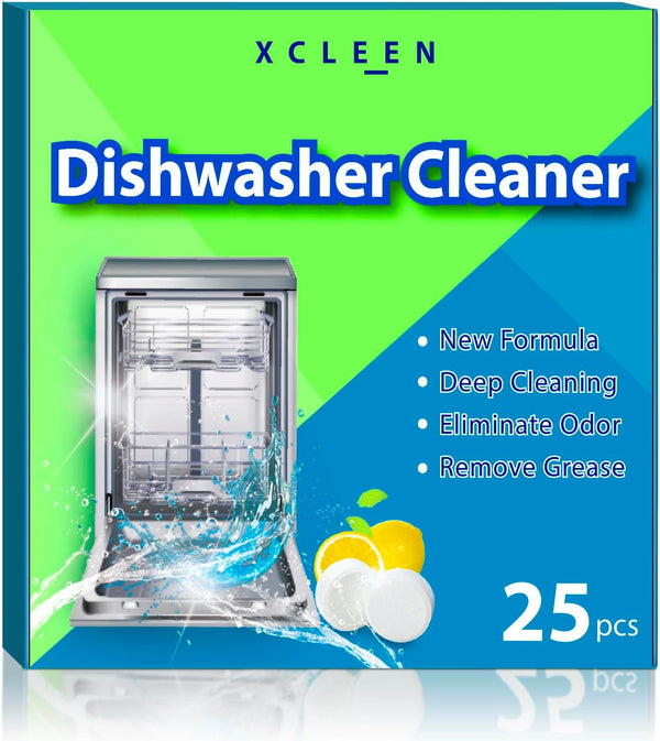 Dishwasher Cleaner and Deodorizer Tablet 25 Count, Deep Cleaning Tablet for Limescale, Mineral Buildup, and Odor