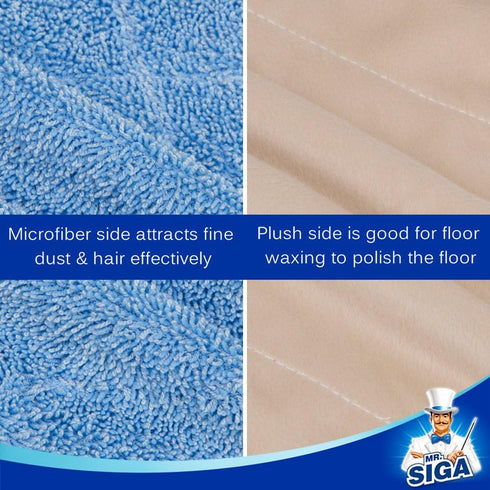 Pack 3, 42cm 23cm MR.SIGA Professional Microfiber Mop Refills, of Size: X