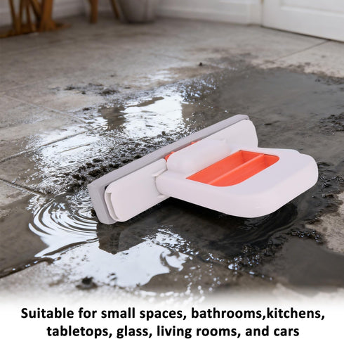 Sinbana Mini Foldable Desktop Mop, Portable Self-Squeeze Sponge Cleaner with Hook & Sponge Head Wet and Dry Cleaning