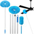 Ceiling Fan Duster with Extension Pole, Microfiber Cleaner for High Ceiling, Furniture, Blinds (1, Blue)