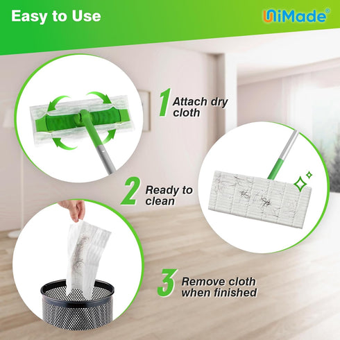 Dry Sweeping Cloths, 100 Count Dry Mop Refills for Swiffer Sweeper, Disposable Duster Refills