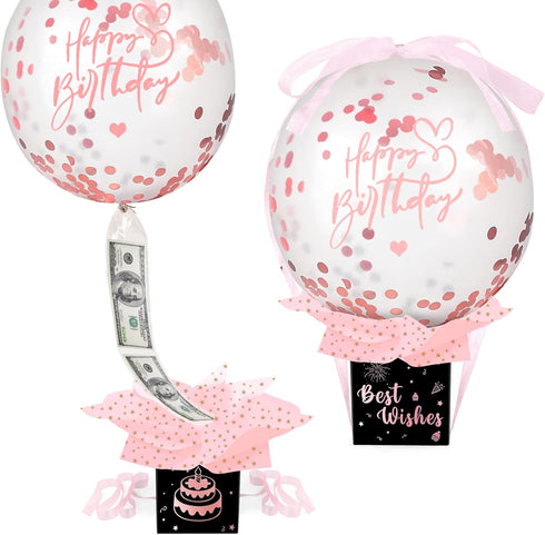 Upgraded Birthday Money Box for Cash Gift Pull, Funny Pull Money Balloon