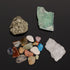 CXD-GEM Natural Gemstone Box Collection Set of 4 - Irregular Mineral Rock & Tumbled Stone Display Box