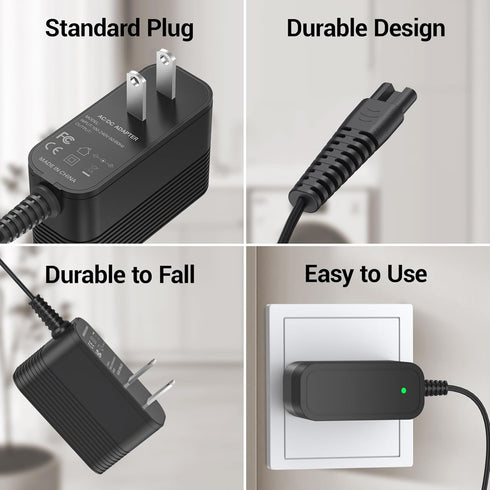 9V Power Supply for Labigo Electric Spin Scrubber LA1 Pro, Compatible AC Adapter for Voweek VWS211 SP02 Cleaning Brush