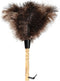 Ostrich Feather Duster 14 inch, Fluffy Natural Genuine Ostrich Feathers with Wooden Handle for Cleaning