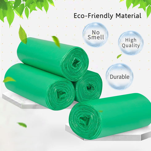PetsHome 6 Gallon Trash Bags, 120 Count, Extra Thick, Leak Proof Rubbish Bags for Home Office Trash Can, Green