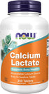 NOW Supplements Calcium Lactate - 250 Tablets Supports Bone Health, Easy to Swallow