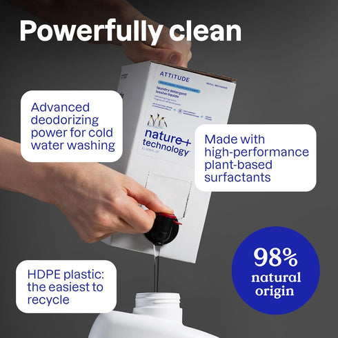 Summer 40 67.6 Oz ATTITUDE Liquid Laundry Detergent, EWG Verified, HE Compatible, Plant-Based & Vegan, Natural Laundry