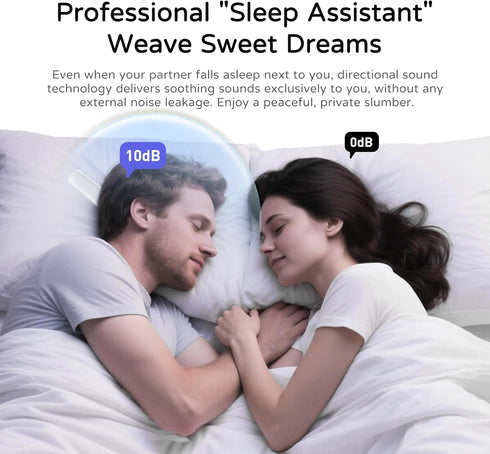 Under-Pillow Bone Conduction Sleep Speaker & White Noise Sound Machine with Sleep Timer, TF Card Compatible | for Side