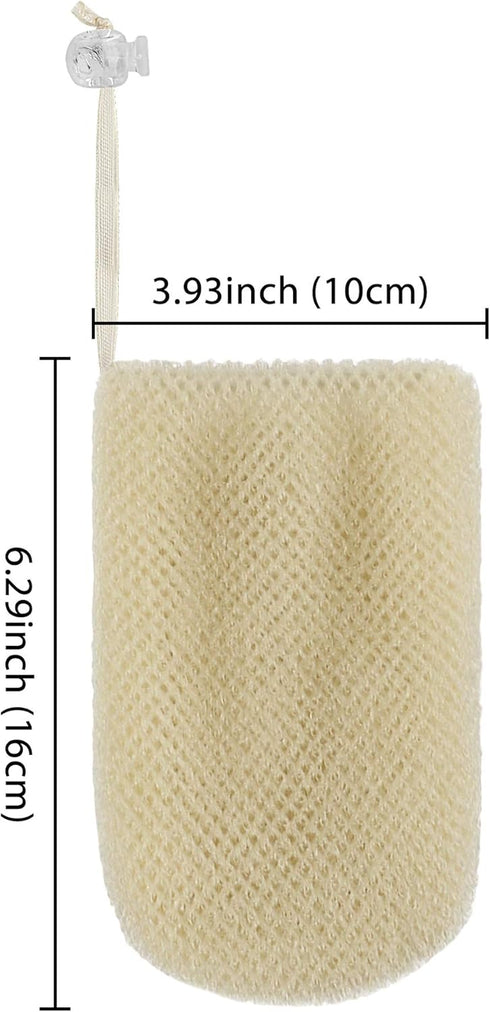Linkidea 3 Pack Soap Bag, Exfoliating Soap Saver Pouch, Body Scrubber for Bath Shower (Three Random Color)