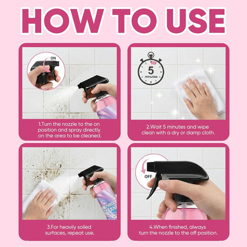 jioijioi Spray(300ml) Bathroom Descaler Foam Cleaner,Powerful Pink Bathroom Cleaner Spray,Bathroom Descaler