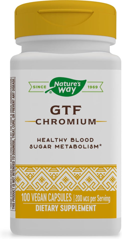 Nature's Way GTF Chromium, 200 mcg per Serving for Metabolism Support