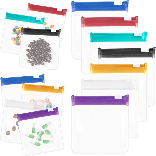 Sliverdew Zippered Pill Pouch Reusable Pill Pouch Bags Storage Pouches with Slide Lock